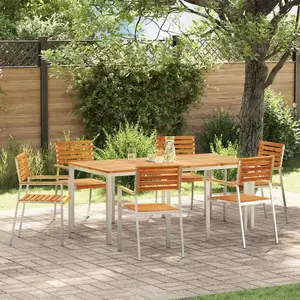 Comparateur de prix : vidaXL Chaise de jardin 6 pcs Marron 56x54,5x87cm Bois d'acacia massif