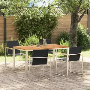 vidaXL Ensemble de salle à manger pour jardin 5 pcs Marron pas cher