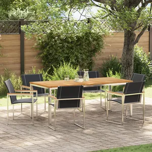vidaXL Ensemble de salle à manger pour jardin 7 pcs Marron pas cher