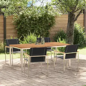 vidaXL Ensemble de salle à manger de jardin 5 pièces en bois d'acacia 3334817 pas cher