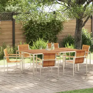 Comparateur de prix : vidaXL Ensemble de salle à manger pour jardin 7 pcs Marron