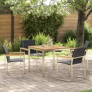 vidaXL Ensemble de salle à manger pour jardin 5 pcs Marron pas cher