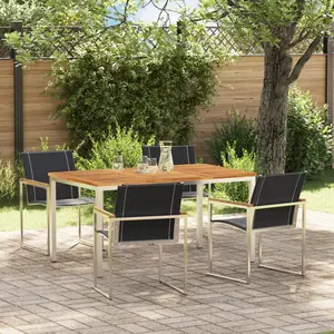 vidaXL Ensemble de salle à manger pour jardin 5 pcs Marron pas cher