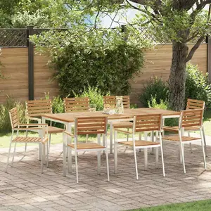 Comparateur de prix : vidaXL Ensemble de Salle à Manger de Jardin de 9 pièces en Bois de Teck