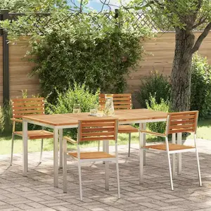 vidaXL Ensemble de Salle à Manger de Jardin 5 Pièces en Bois Massif d'Acacia pas cher