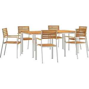 vidaXL Ensemble de Jardin 7 pièces en Bois d'acacia Massif pas cher