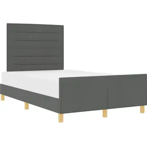 vidaXL Cadre De Lit Vidaxl Gris Foncé 120x200 Cm Tissu pas cher