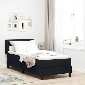 vidaXL Lit boxspring avec matelas avec matelas Noir 80 x 200 cm pas cher