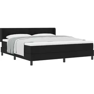 vidaXL Lit boxspring avec matelas avec matelas noir 180 x 200 cm pas cher