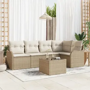 Vidaxl - Ensemble De Canapé De Jardin 6 Pcs Marron Poly Rotin pas cher