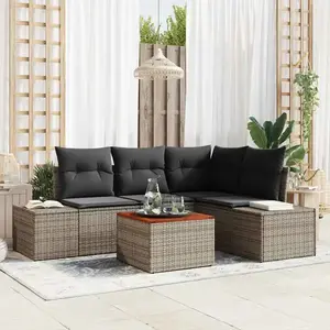 vidaXL Ensemble de canapé de jardin avec stockage 5 pcs Gris polyrotin pas cher