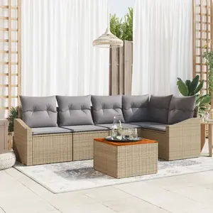 vidaXL Ensemble de canapés de jardin 6 pcs Beige et gris clair pas cher
