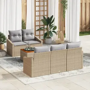 vidaXL Ensemble de canapés de jardin 6 pcs Beige et gris clair pas cher