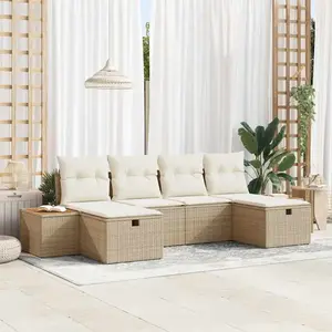 Vidaxl - Ensemble De Canapé De Jardin 6 Pcs Beige Poly Rotin