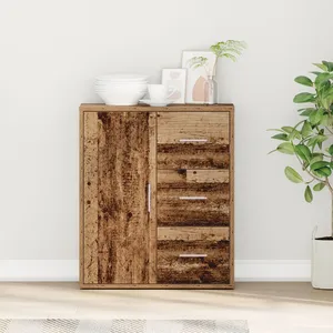 vidaXL Buffet avec tiroir Vieux bois 60 x 31 x 70 cm Bois d'ingénierie pas cher