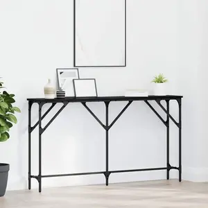 vidaXL Table Console Chêne Noir 140x23x75 cm Bois d'Ingénierie pas cher