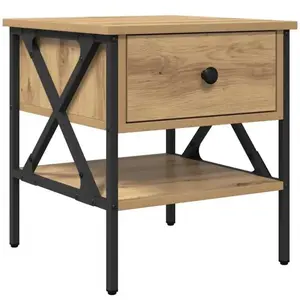 vidaXL Table de chevet en chêne 40x42x45 cm en bois d'ingénierie pas cher
