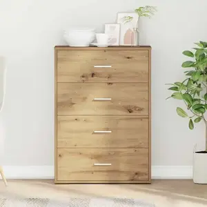 vidaXL Buffet chêne artisanal 60 x 31 x 84 cm Panneau de particules pas cher