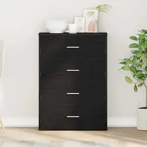 vidaXL Buffet Chêne noir 60 x 31 x 84 cm Panneau de particules pas cher