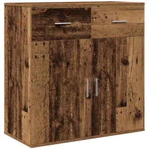 vidaXL Buffet avec tiroir Vieux bois 79 x 38 x 80 cm Bois d'ingénierie pas cher