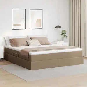 vidaXL Lit de rangement avec matelas Cappuccino 180 x 200 cm pas cher