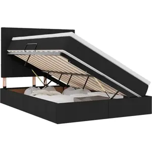 vidaXL Lit de rangement avec matelas Noir 140 x 190 cm Similicuir pas cher