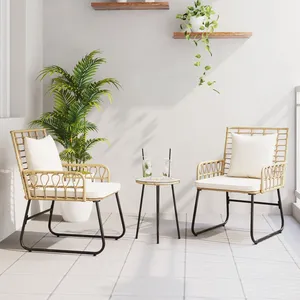 vidaXL Ensemble de salle à manger pour jardin 3 pcs Noir, Anthracite pas cher