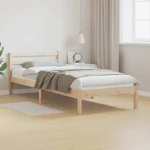 vidaXL Lit Vidaxl Avec Tête De Lit 80x210 Cm En Bois De Pin Massif pas cher