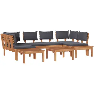 Vidaxl - Ensemble De Banc De Jardin Avec Coussin 4 Pcs Brun, Gris pas cher
