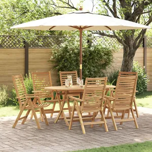 Vidaxl - Ensemble De Salle À Manger Pour Jardin 7 Pcs Marron pas cher