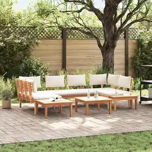 Vidaxl - Ensemble De Banc De Jardin Avec Coussin 4 Pcs Marron, Crème pas cher