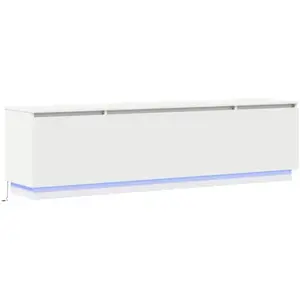 vidaXL LED-TV-Dashboard Blanc 180 x 38 x 49 cm Matériau dérivé du bois