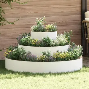 Comparateur de prix : vidaXL Cache-pot de jardin Blanc 120 x 120 x 20 cm