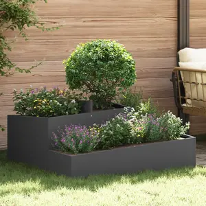 Comparateur de prix : vidaXL Cache-pot de jardin Noir 100 x 100 x 50 cm Acier laminé à froid