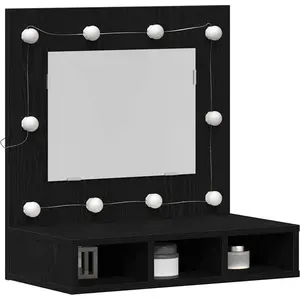 vidaXL Armoire Miroir Chêne noir 60 x 31,5 x 62 cm Bois d'ingénierie pas cher