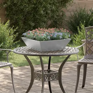 Comparateur de prix : Vidaxl - Pot De Jardin En Forme De Bol 5 Pcs Argent 50 X 50 X 15 Cm