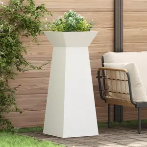 vidaXL Support de plante en forme de cône Blanc Plastique Grand pas cher