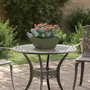 vidaXL Jardinière en plastique 5 pcs Vert olive 35 x 35 x 15 cm Acier pas cher