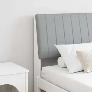 vidaXL Tête de lit rembourrée gris clair 150 cm Pin massif pas cher