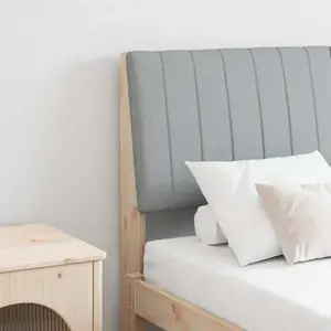 vidaXL Tête de lit rembourrée gris clair 140 cm Pin massif pas cher