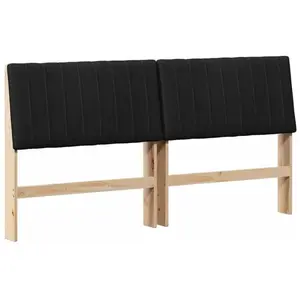 vidaXL Tête de lit rembourrée noire 200 cm Pin massif pas cher
