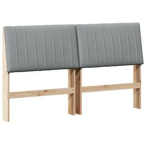 vidaXL Tête de lit rembourrée gris clair 160 cm Pin massif pas cher