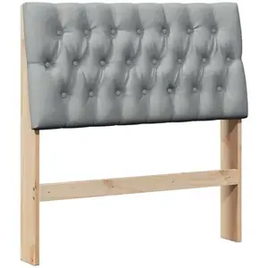 vidaXL Tête de lit capitonnée Gris clair 90 cm Pin massif pas cher