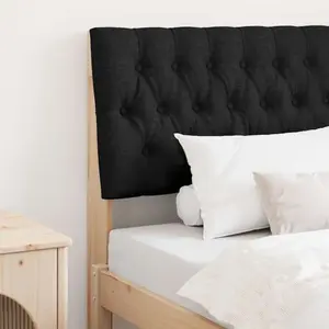 vidaXL Tête de lit capitonnée Noir 90 cm Pin massif pas cher