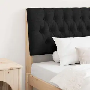 vidaXL Tête de lit capitonnée Noir 100 cm Pin massif pas cher