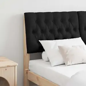 vidaXL Tête de lit capitonnée Noir 160 cm Pin massif pas cher