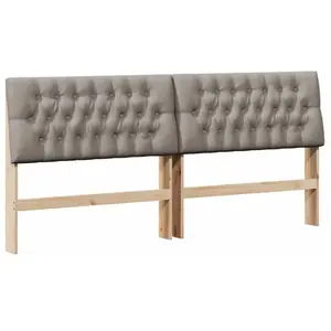 vidaXL Tête de lit capitonnée Taupe 200 cm Pin massif pas cher
