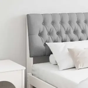 vidaXL Tête de lit capitonnée Gris clair 200 cm Pin massif pas cher