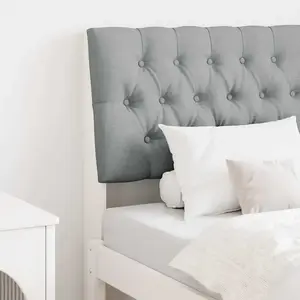 vidaXL Tête de lit capitonnée Gris clair 80 cm Pin massif pas cher