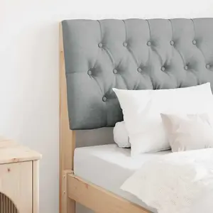 vidaXL Tête de lit capitonnée Gris clair 75 cm Pin massif pas cher